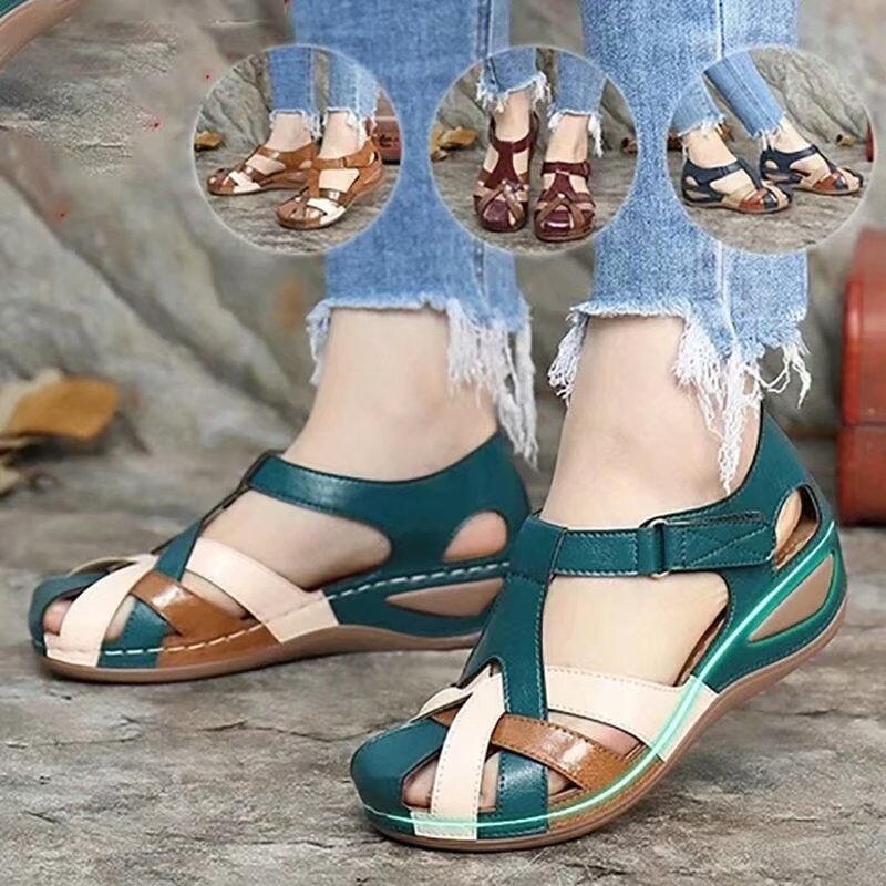 Clara Comfort Leather Orthopedic Wedge Sandals