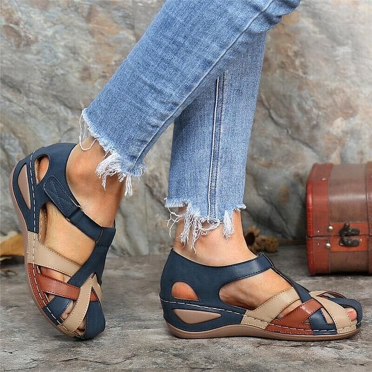Clara Comfort Leather Orthopedic Wedge Sandals