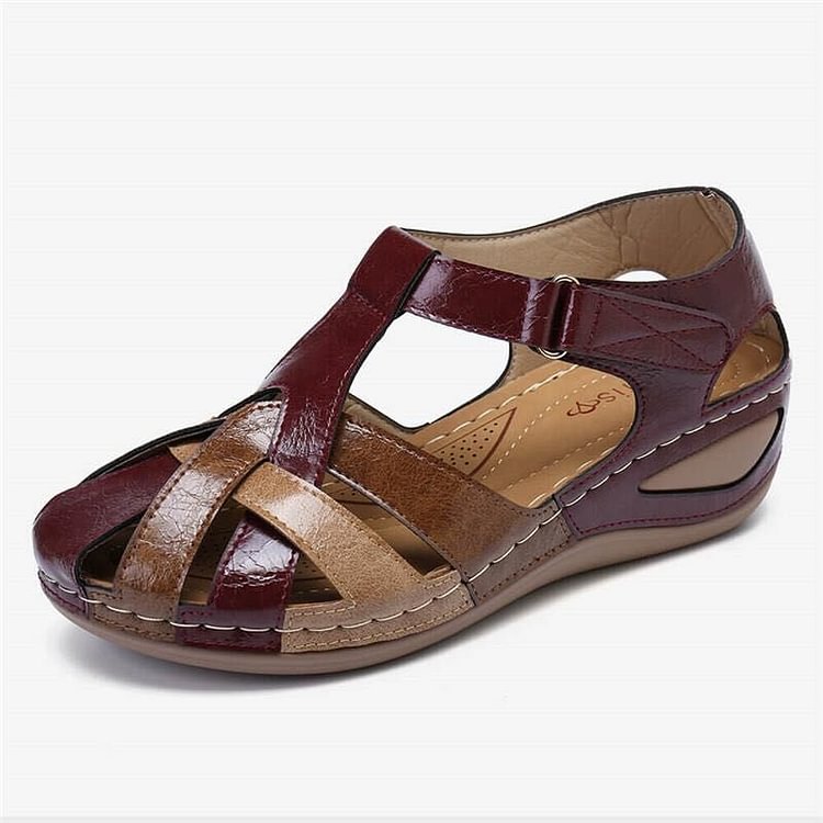 Clara Comfort Leather Orthopedic Wedge Sandals