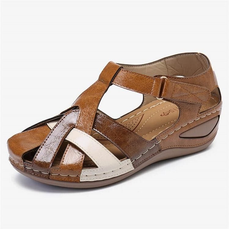 Clara Comfort Leather Orthopedic Wedge Sandals