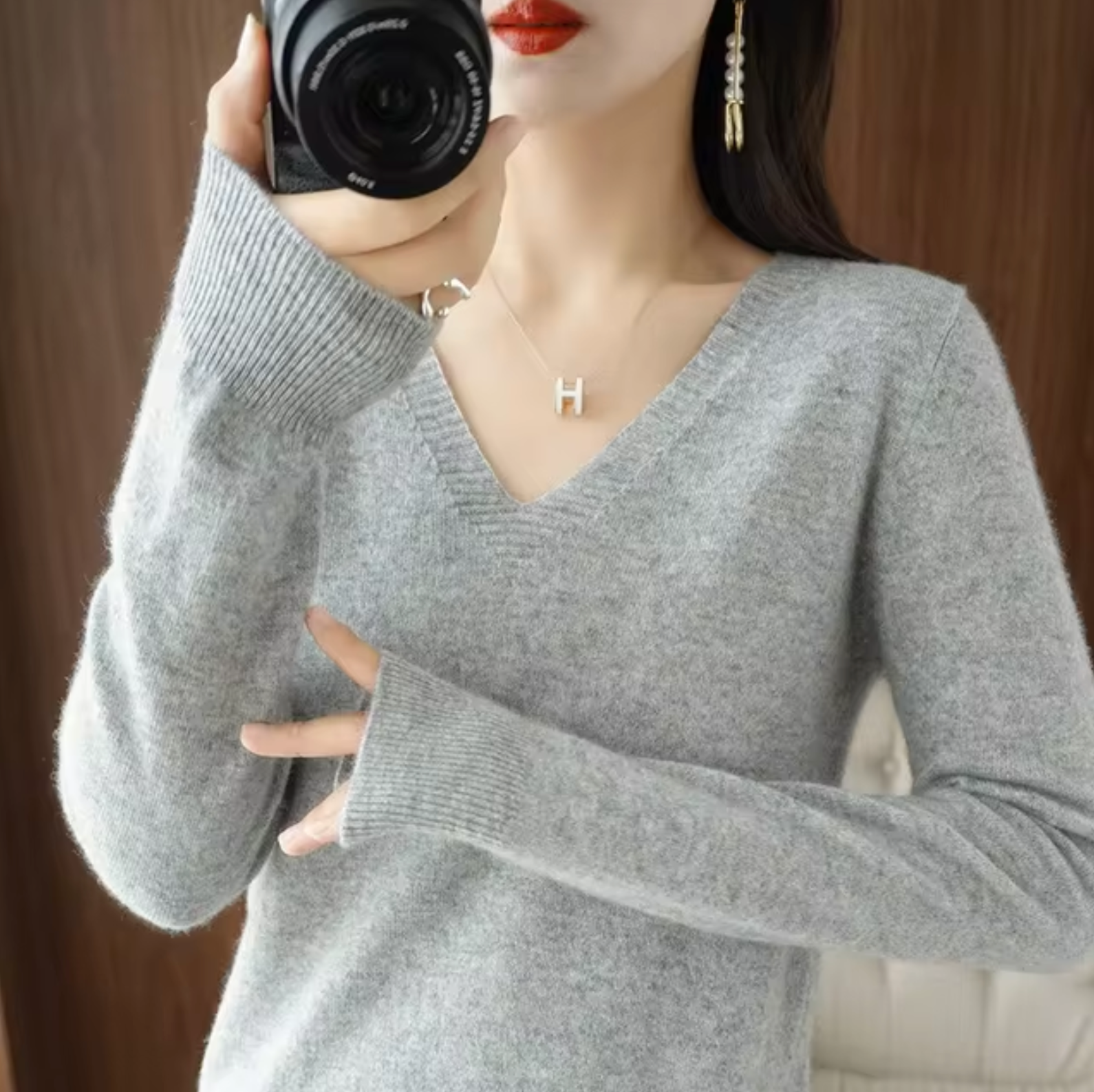 Luxurious Cashmere V-Neck Sweater