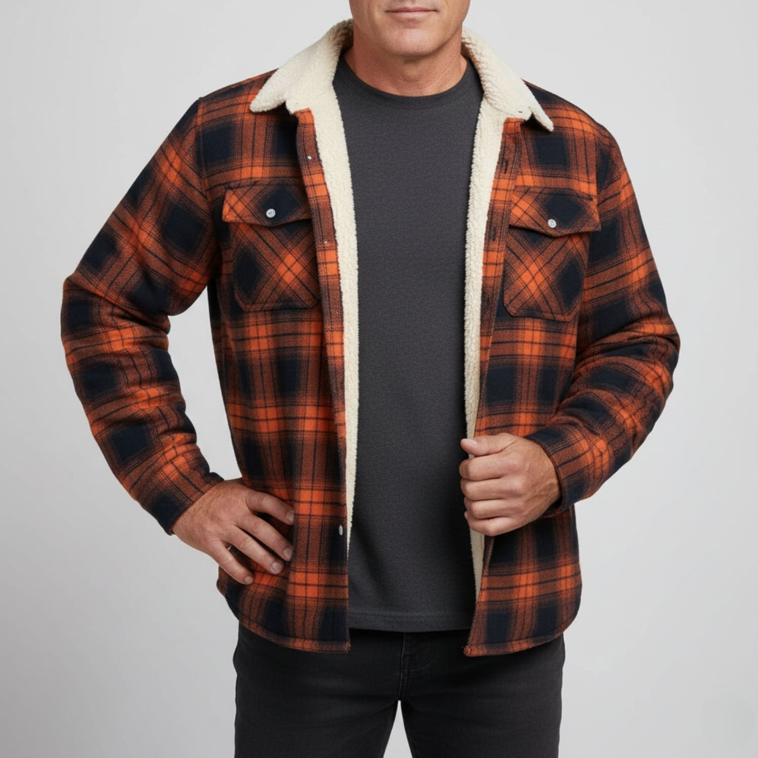 Grayson Checked Sherpa Jacket