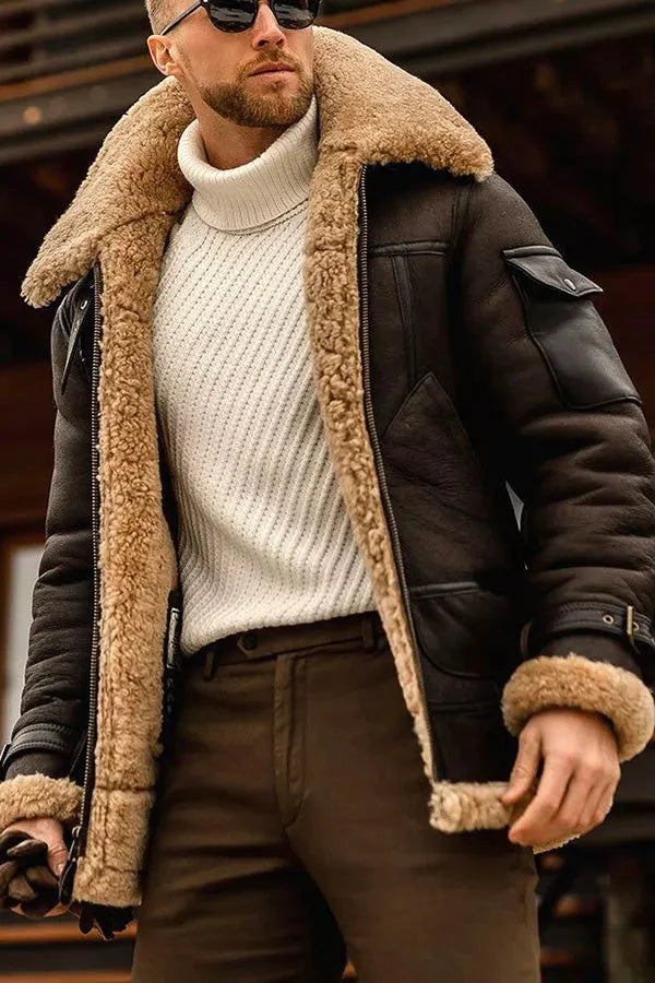 Amalfi Shearling-Lined Leather Jacket