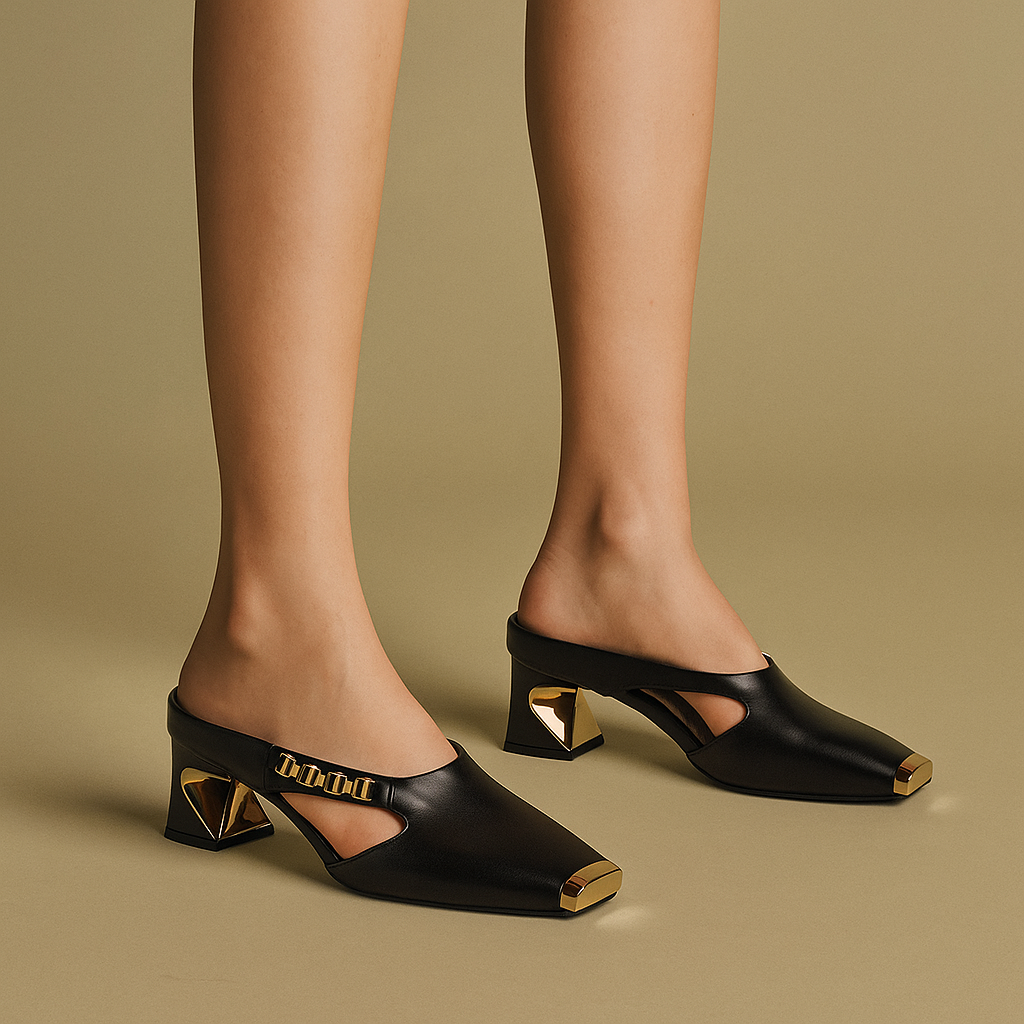 Siena Polished Block Heel
