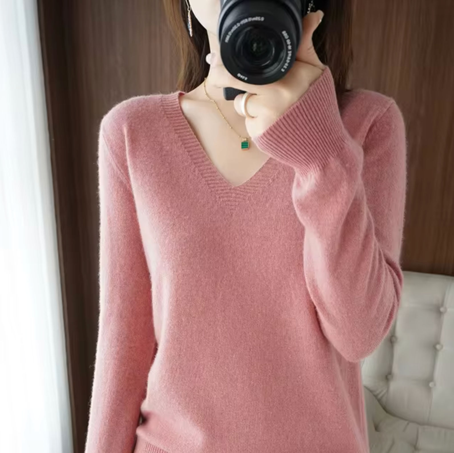 Luxurious Cashmere V-Neck Sweater