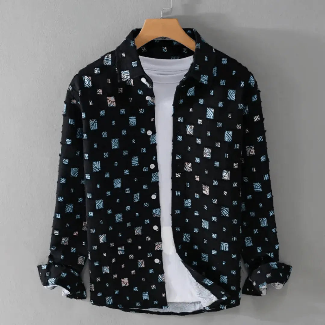 Alessandro Patterned Denim Shirt