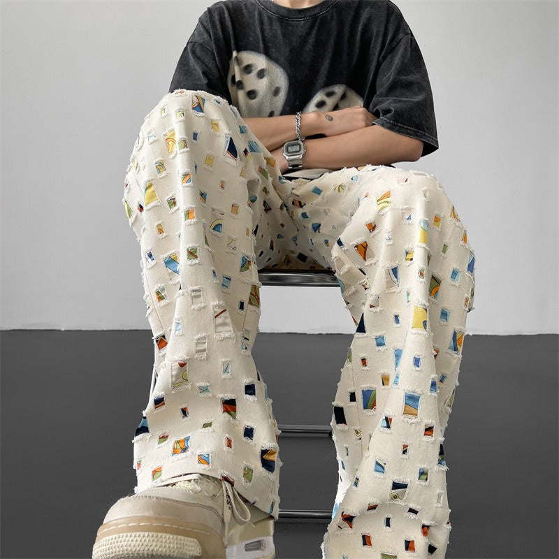 Arlo Patterned Straight Fit Pants