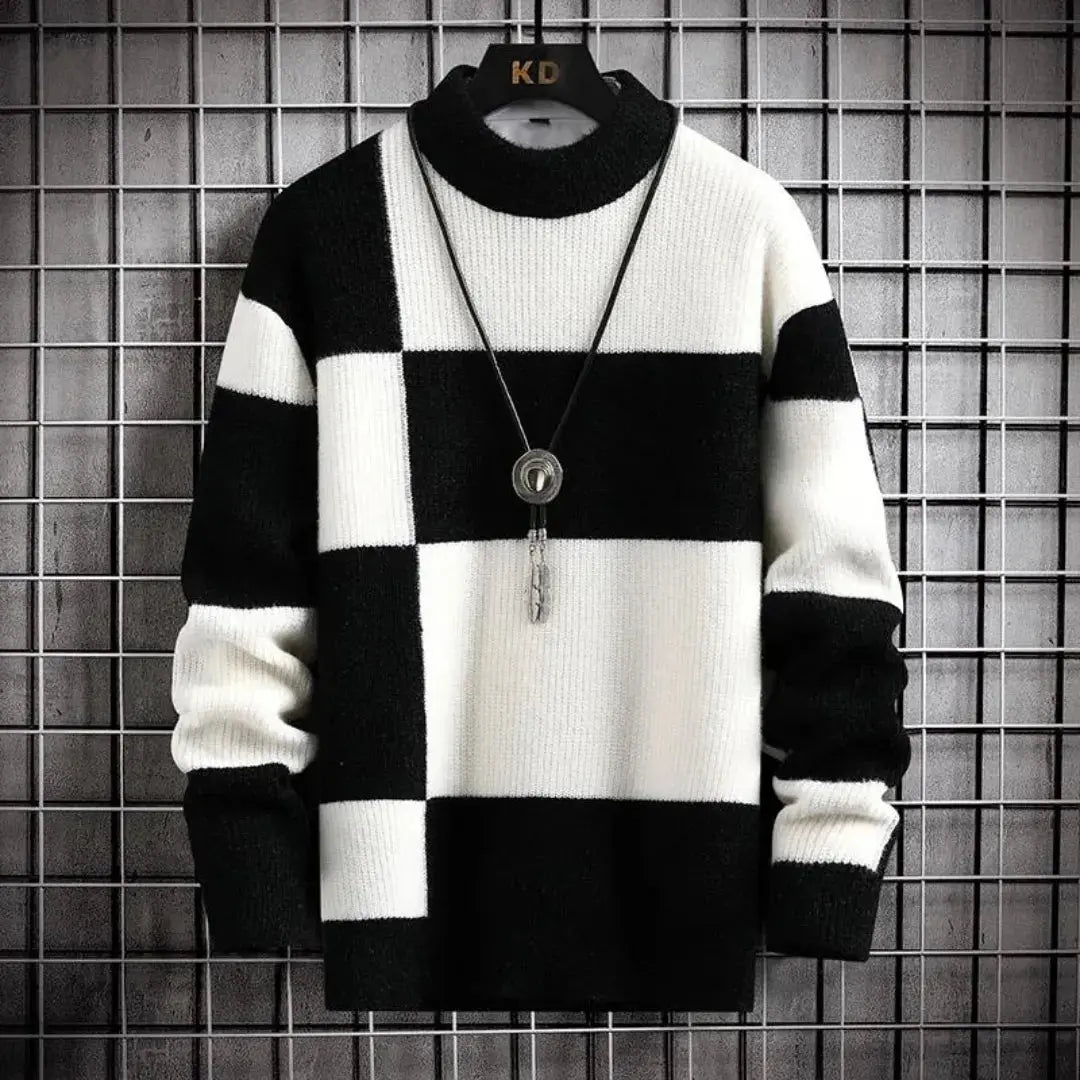 Arden Monochrome Patchwork Sweater