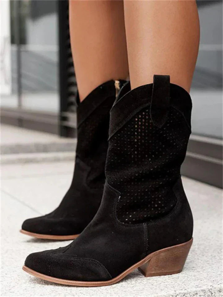 Verona Stacked Heel Boots