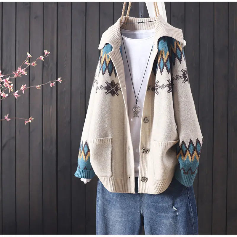 Norah Jacquard Knit Cardigan