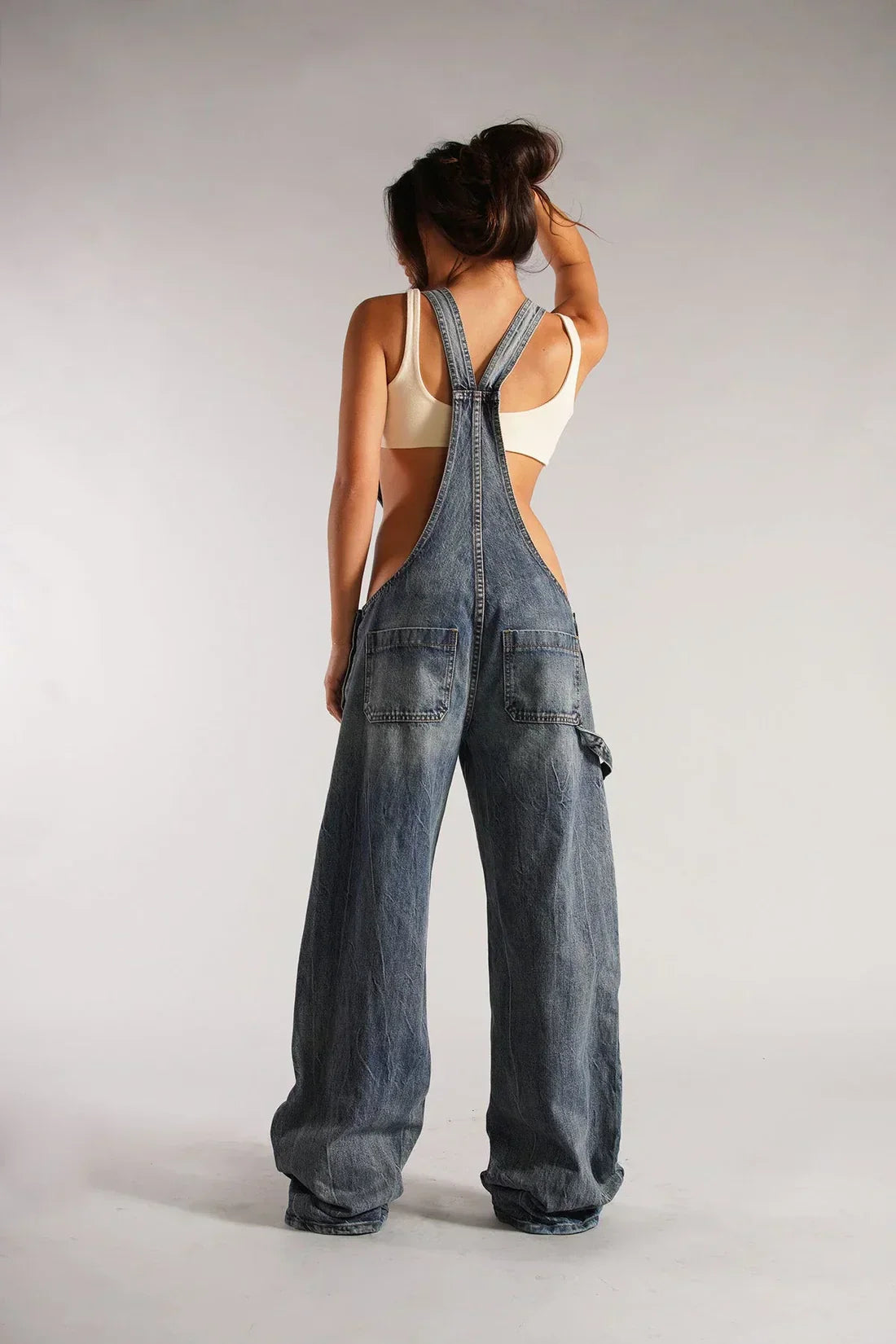 Relaxed Fit Camo Denim Overalls