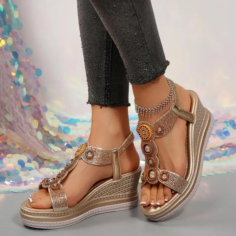 Marbella Gem Wedge Sandals