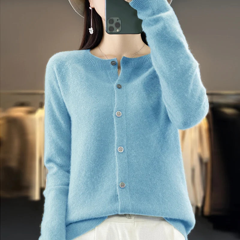 Santorini Merino Wool Cardigan