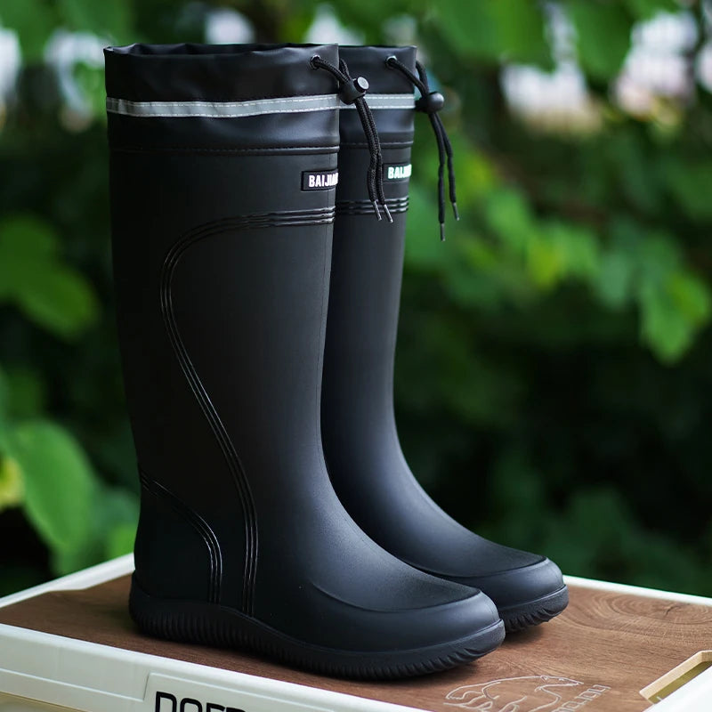 Waterproof Mid-Calf Rubber Rain Boots