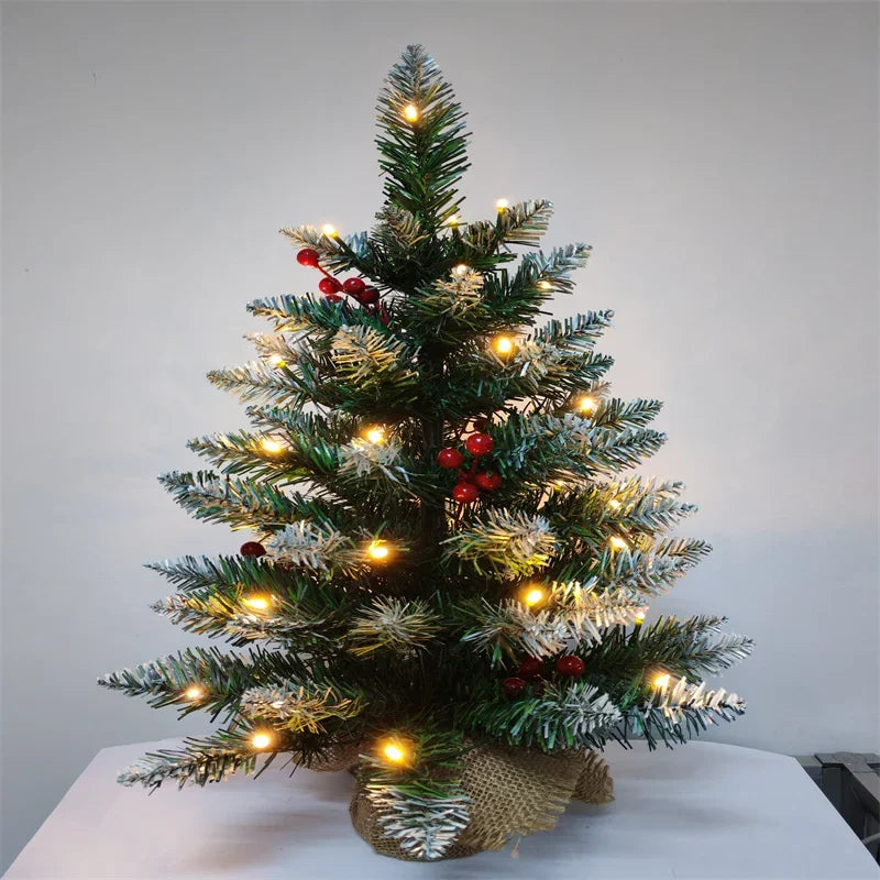 Premium Mini Tabletop Pine Tree with LED Lights