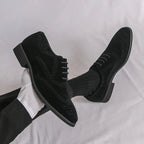 Retro Men’s Velvet Lace-Up Brogue Shoes