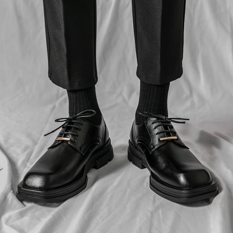 Leather Thick Sole Dress Shoes
