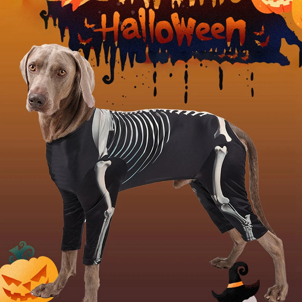 Large Dog Skeleton Bodysuit Costume