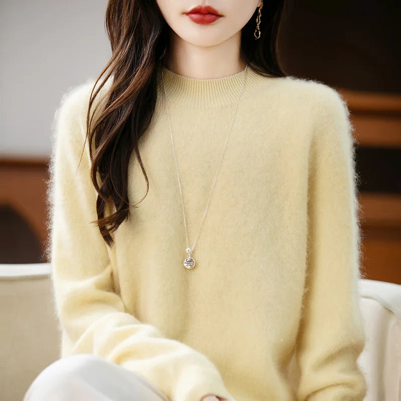 Arabelle Cashmere Wool High-Neck Sweater