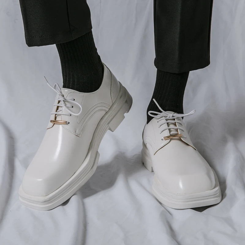 Leather Thick Sole Dress Shoes