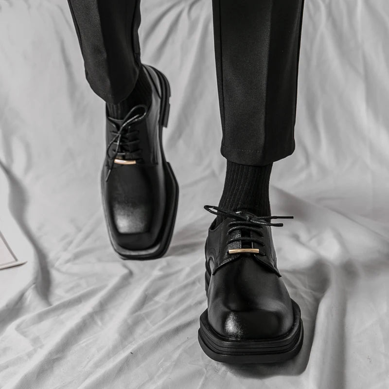 Leather Thick Sole Dress Shoes