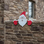 Santa Claus and Snowman Fence Peek Yard Ornaments