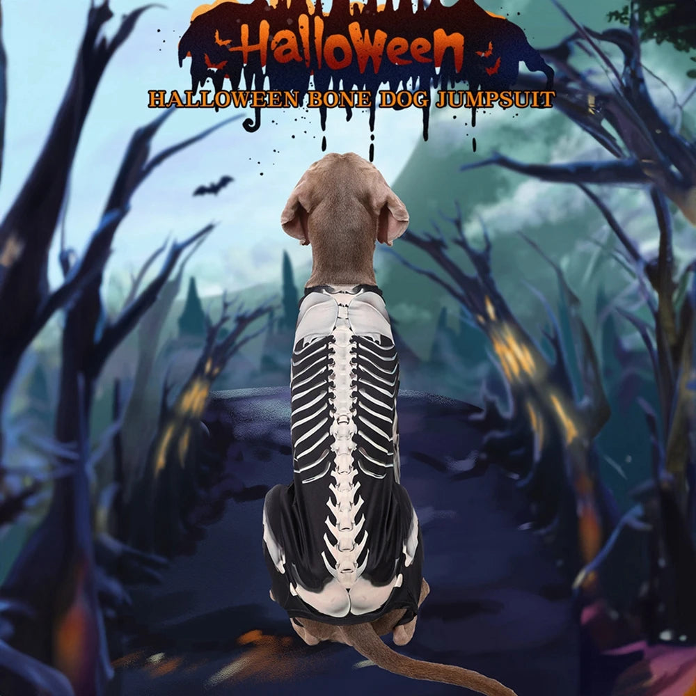 Large Dog Skeleton Bodysuit Costume