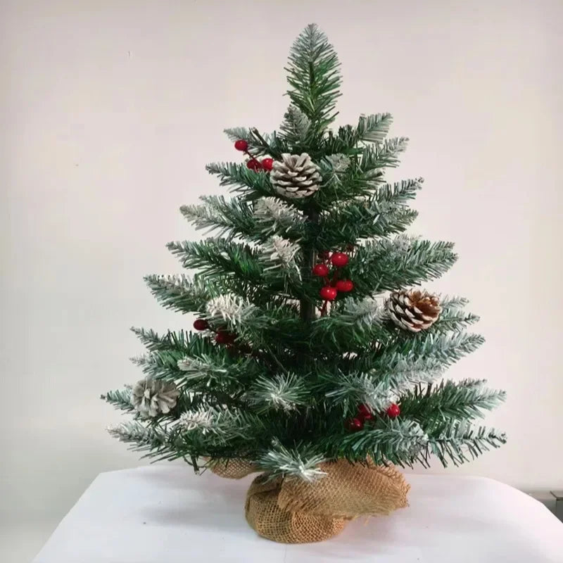 Premium Mini Tabletop Pine Tree with LED Lights