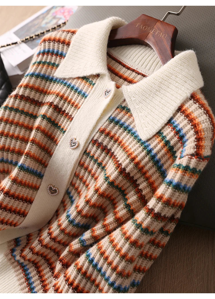 Maribel Striped Knit Cardigan