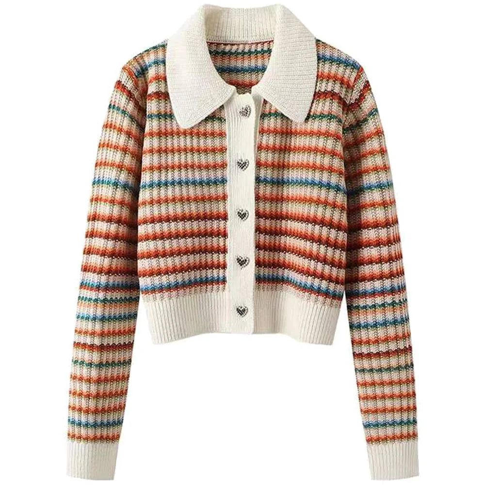 Maribel Striped Knit Cardigan
