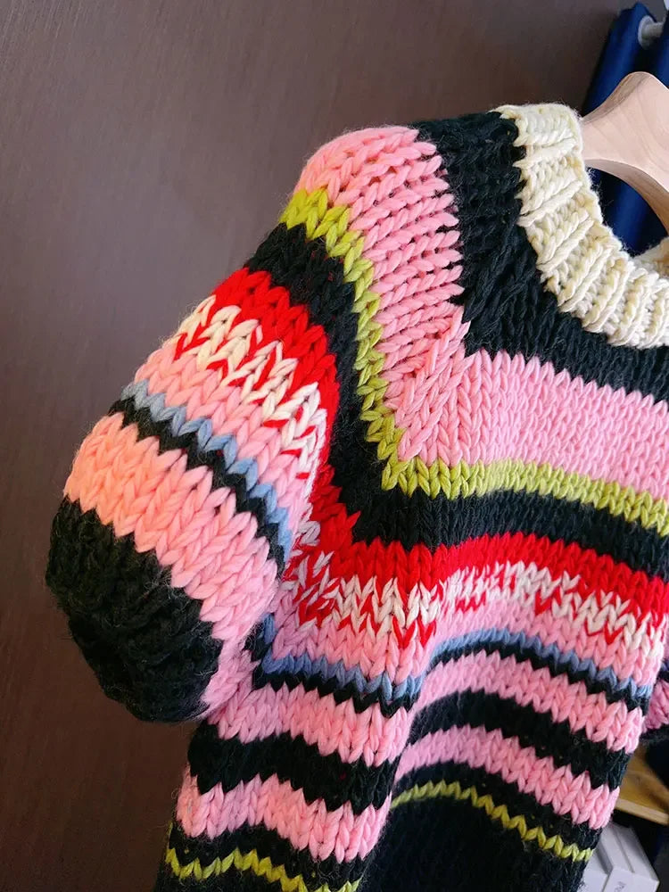 Multicolor Striped Handmade Jumper