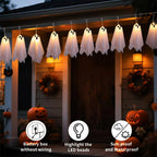 Ghost LED String Lights – 8 Mode Waterproof Hanging Garland