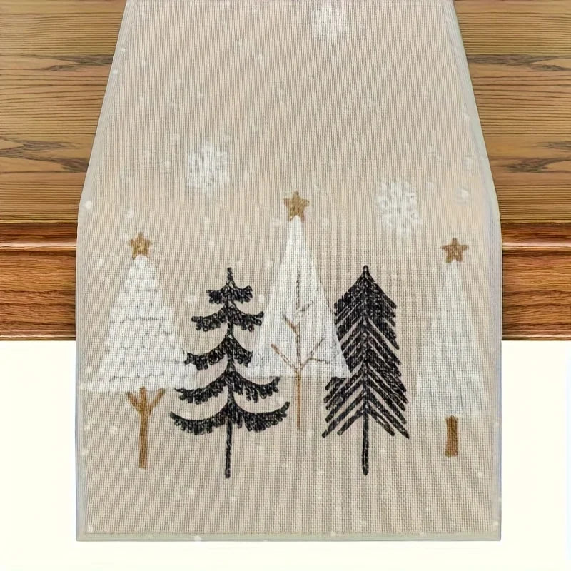 Table Runner with Pine Tree Pattern