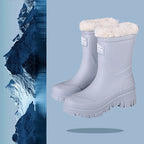 Lunette Waterproof Faux Fur Rain Boots