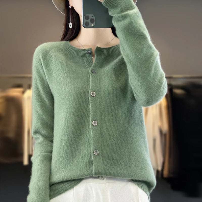 Santorini Merino Wool Cardigan