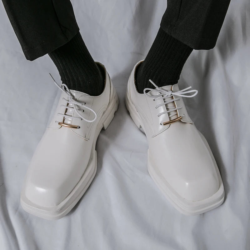 Leather Thick Sole Dress Shoes