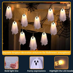 Ghost LED String Lights – 8 Mode Waterproof Hanging Garland