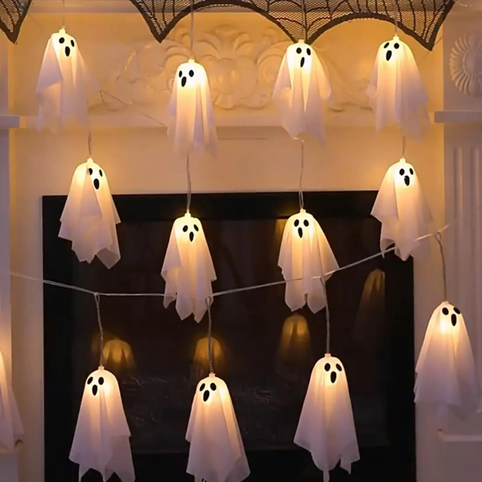 Ghost LED String Lights – 8 Mode Waterproof Hanging Garland