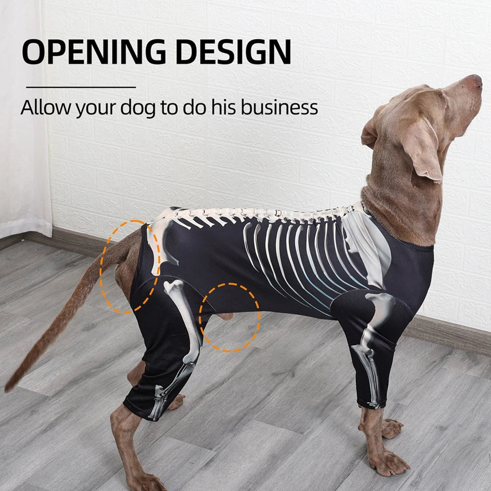 Large Dog Skeleton Bodysuit Costume