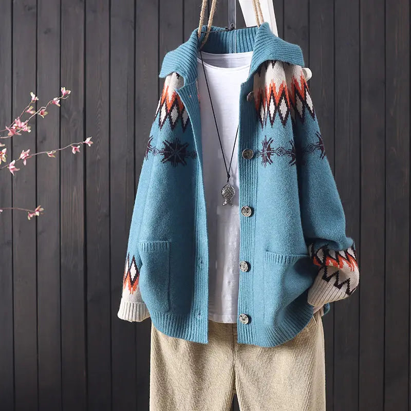 Norah Jacquard Knit Cardigan