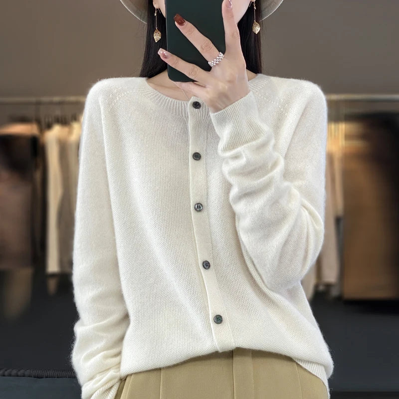 Santorini Merino Wool Cardigan