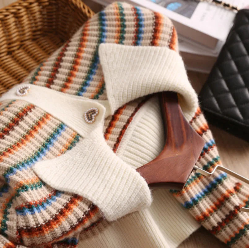 Maribel Striped Knit Cardigan