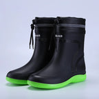 Waterproof Mid-Calf Rubber Rain Boots
