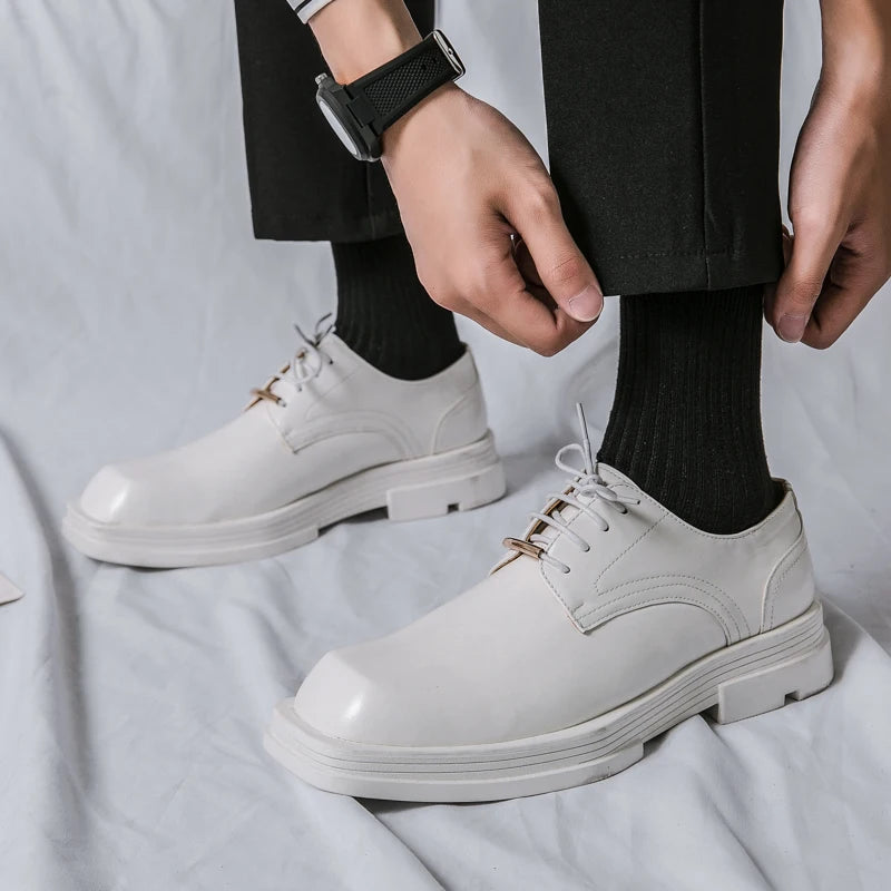 Leather Thick Sole Dress Shoes