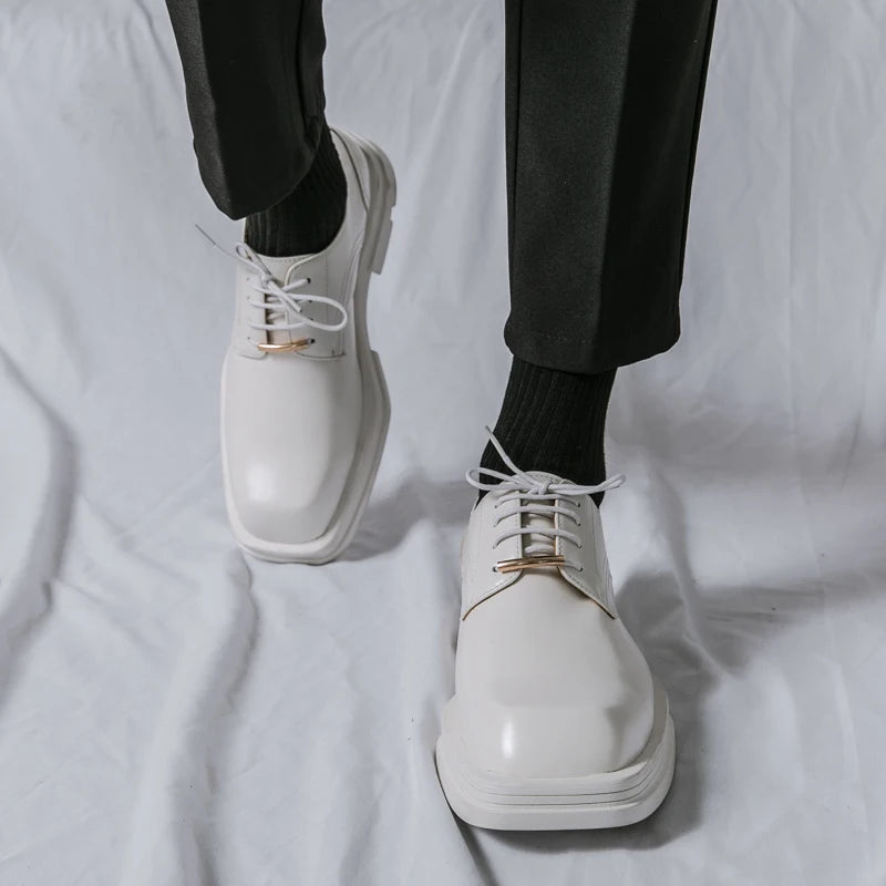 Leather Thick Sole Dress Shoes
