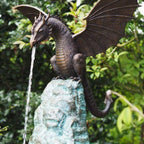 Fire-Breathing Dragon Garden Water Fountain
