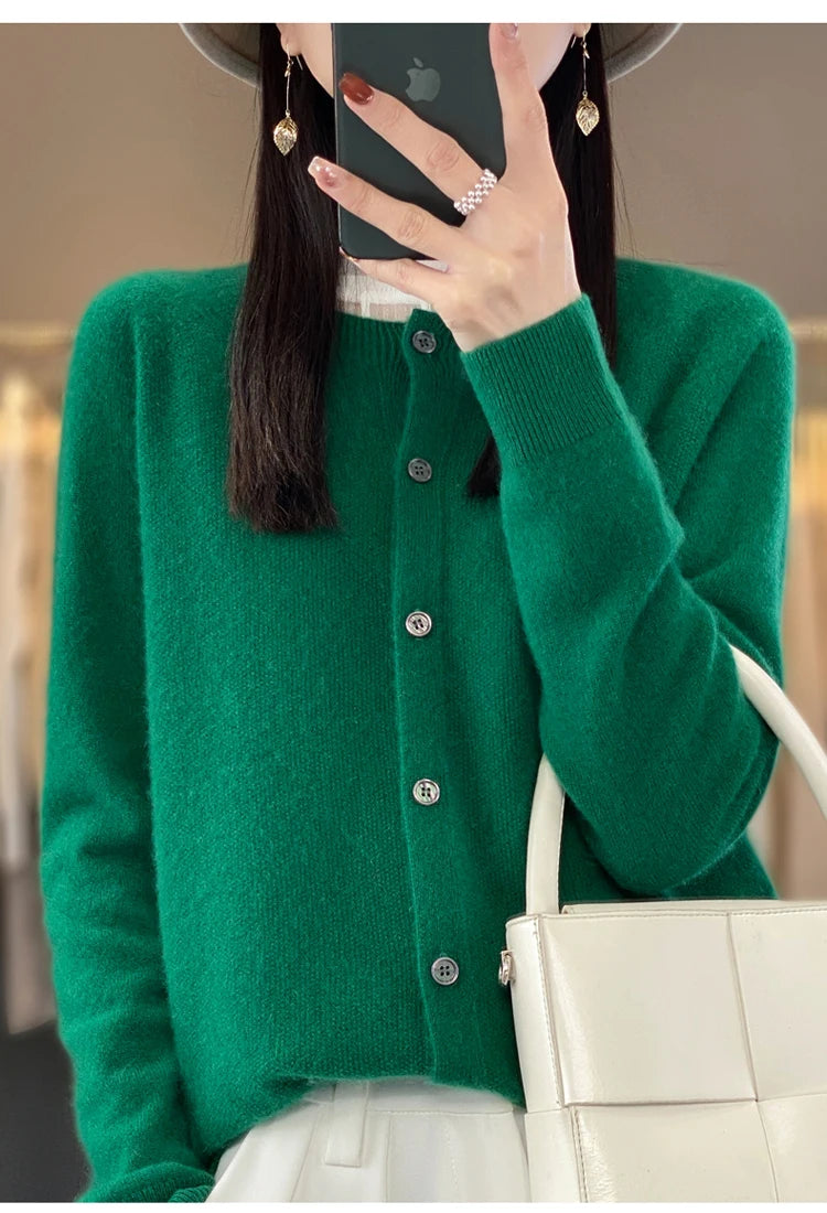 Santorini Merino Wool Cardigan