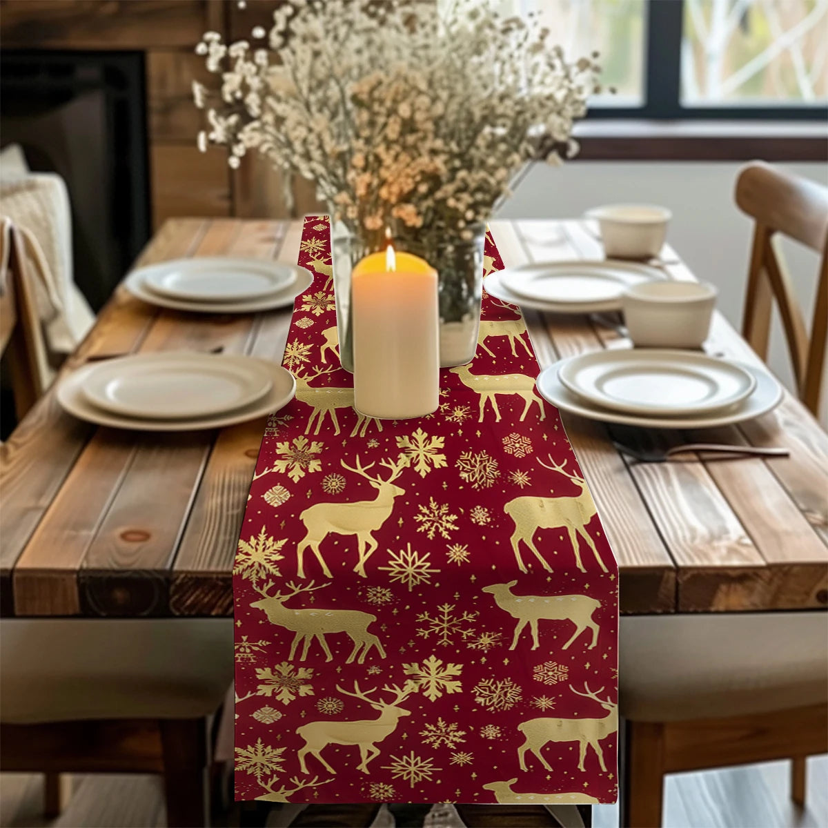 Velvet Reindeer Table Runner
