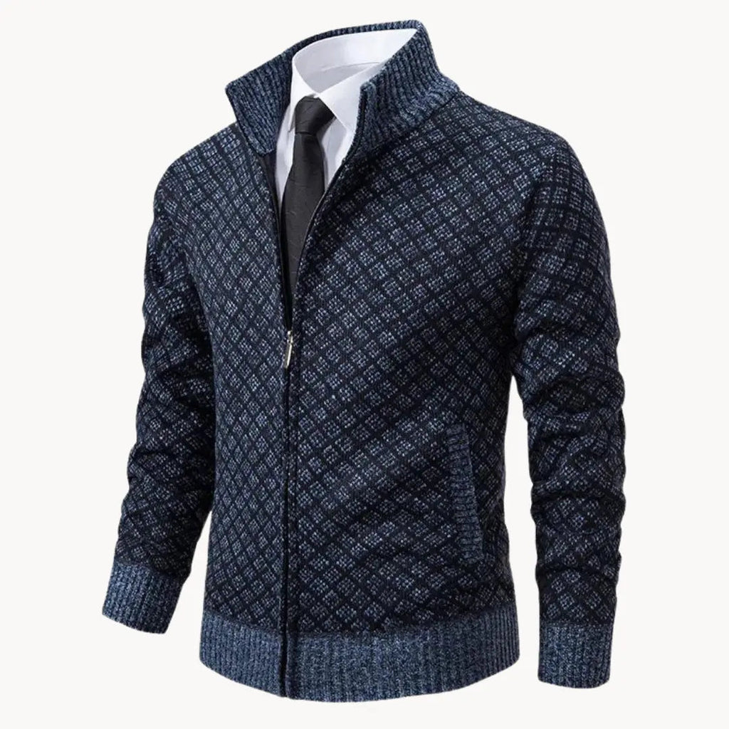 Rheon Jacquard Turtleneck Cardigan