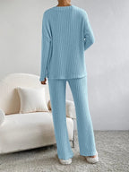 Serena Ribbed Knit Trousers and Jumper Set for Women
